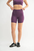 Merlot Performance Sculpt Pocket Biker Shorts-0