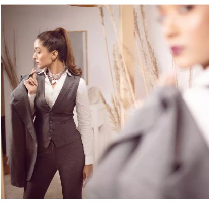 The slate grey 3-piece power pantsuit-5