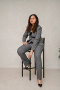 The slate grey 3-piece power pantsuit-3