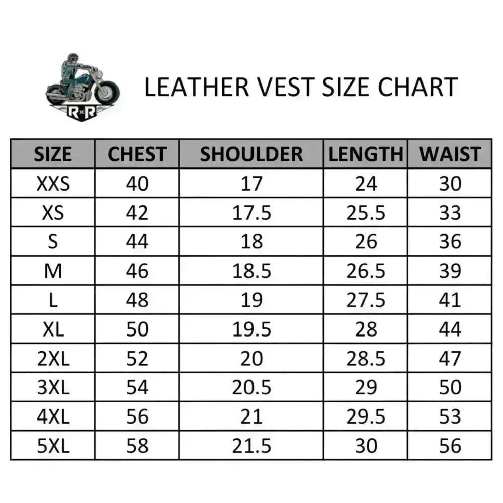 Men’s Black Leather Biker Vest-3