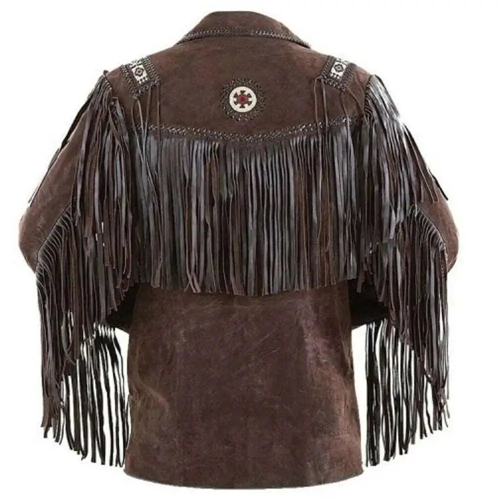 Men's Dark Brown Western Leather Jacket-1