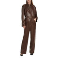 Women’s Chocolate Brown Leather Jumpsuit-0