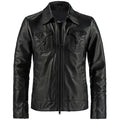Men’s Drifter Black Leather Fashion Jacket-0