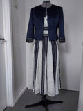Hand-Made Navy Blue 2-Piece A-line Mother of the Bride Dress with Bolero-5