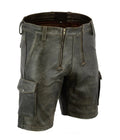 Men’s Aniline Leather Party Cargo Shorts-0