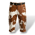 Men’s Hair-on Cowhide Leather Cargo Shorts-0