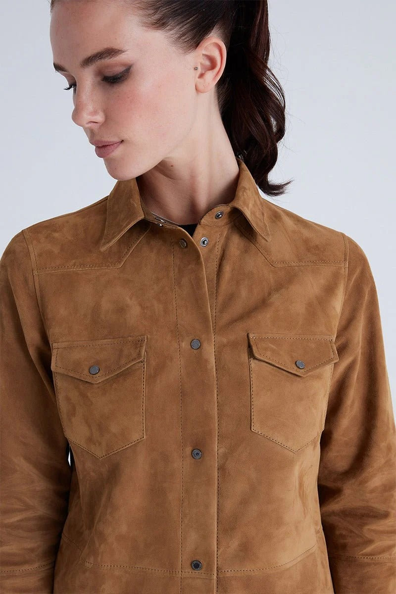 Women’s Suede Leather Shirt-3
