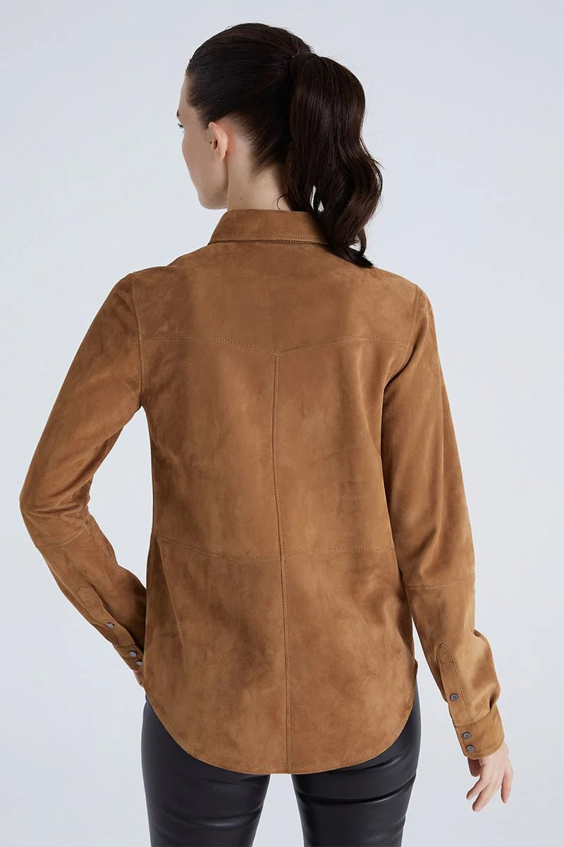 Women’s Suede Leather Shirt-2