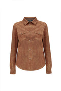 Women’s Suede Leather Shirt-0