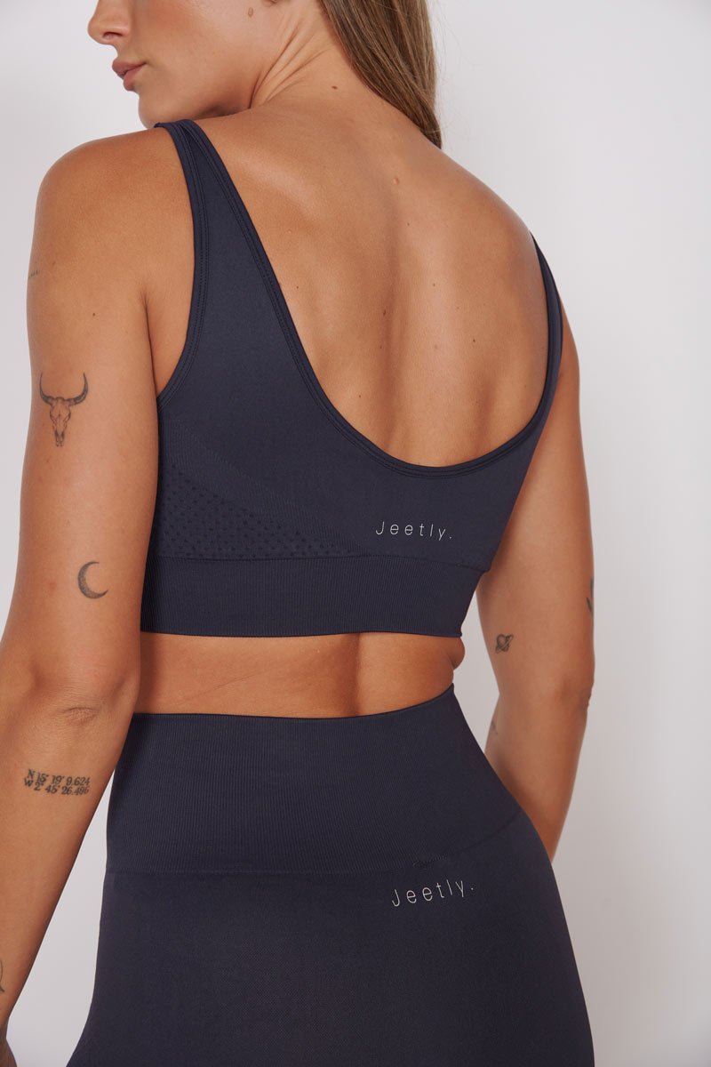 Alice Petite Navy Seam Free Sports Bra