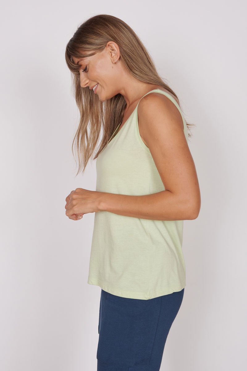 Camille Green Loose Fit Vest Top-1