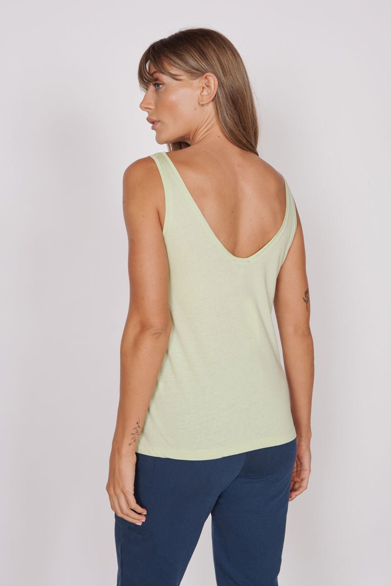 Camille Green Loose Fit Vest Top-2