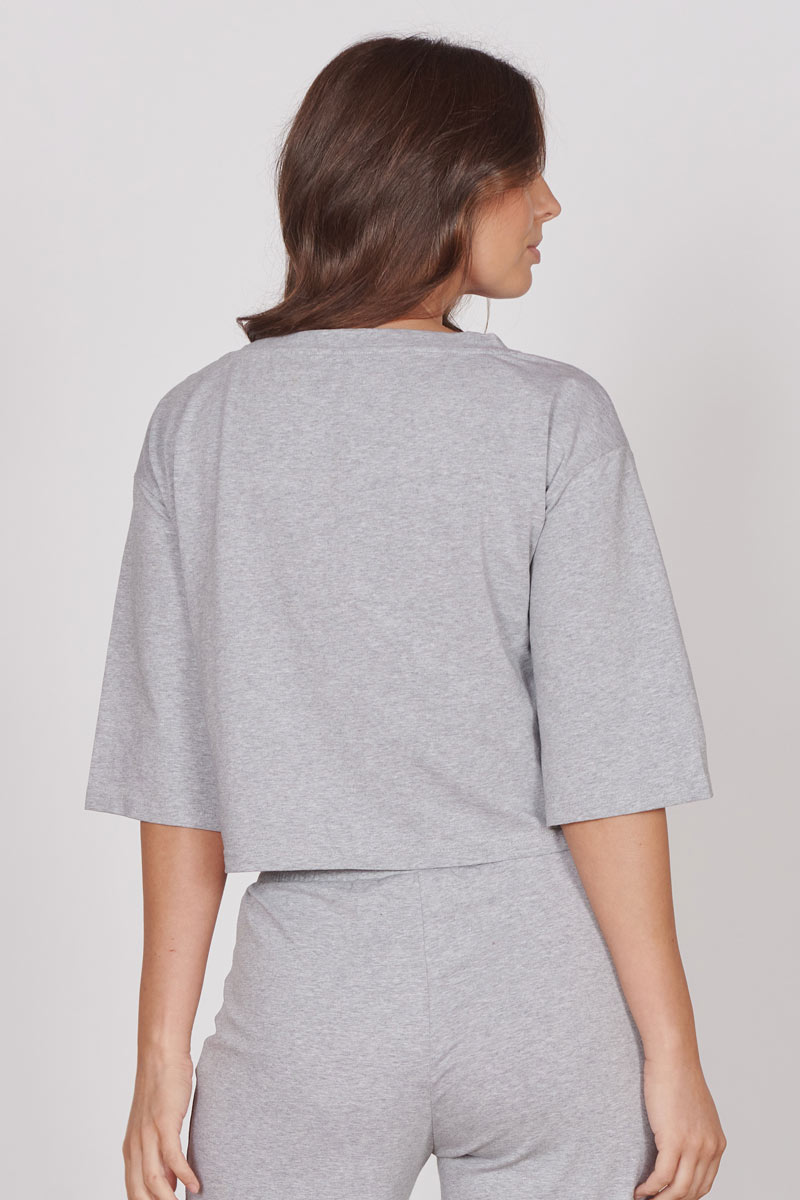 Erin Grey Marl Soft Touch Lounge Top
