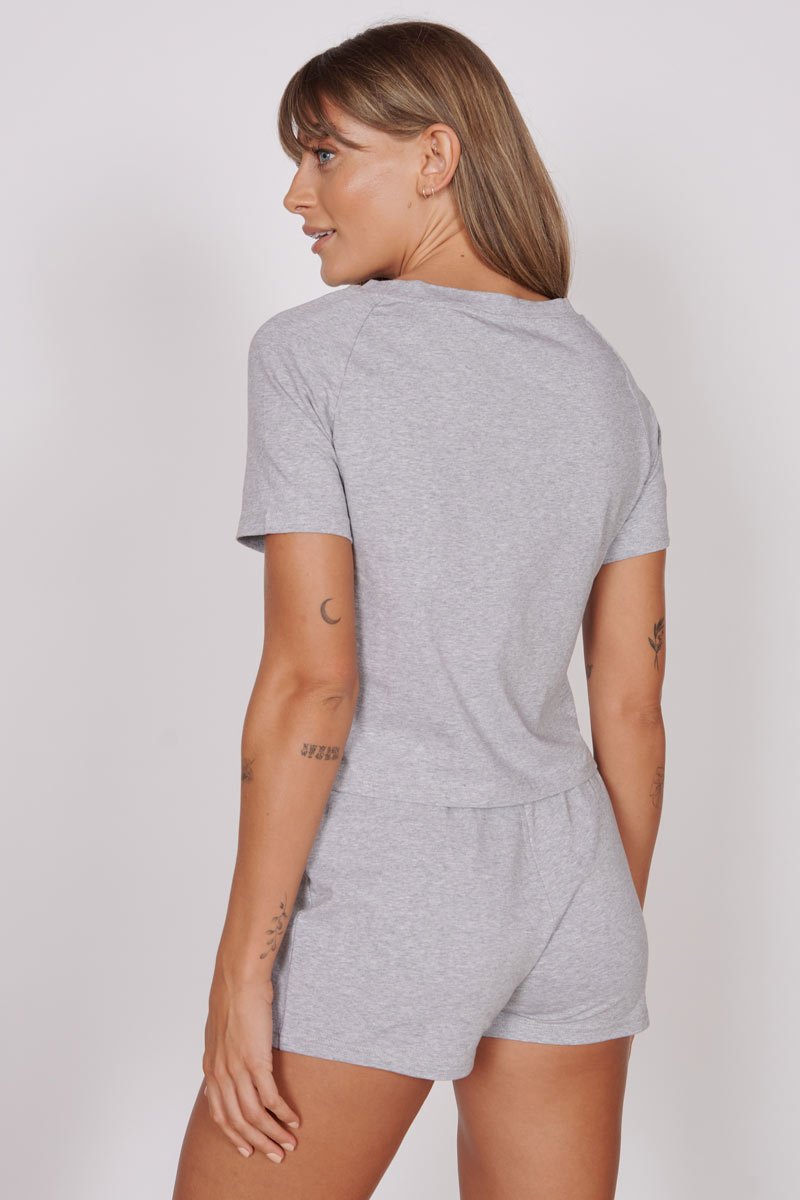 Jessie Grey Marl Jersey Short Pyjama Set-3