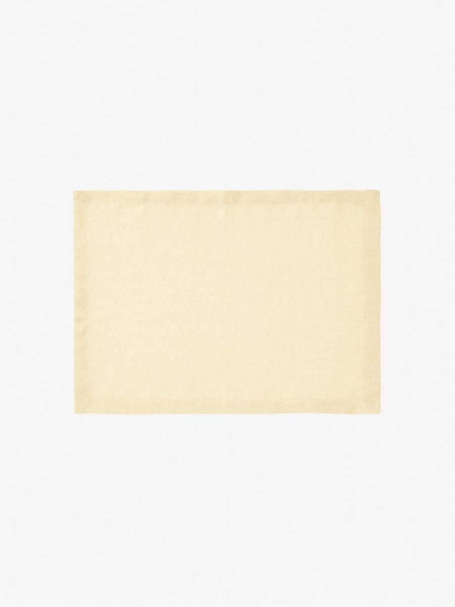 Butter Yellow Linen Table Placemat Set-4