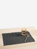 Black Linen Table Placemat Set-0