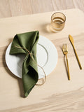 Olive Green Linen Napkin Set-0