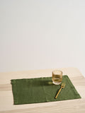 Moss Green Linen Table Placemat Set-0