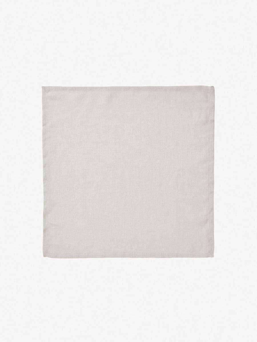 Silver Grey Linen Napkin Set-3