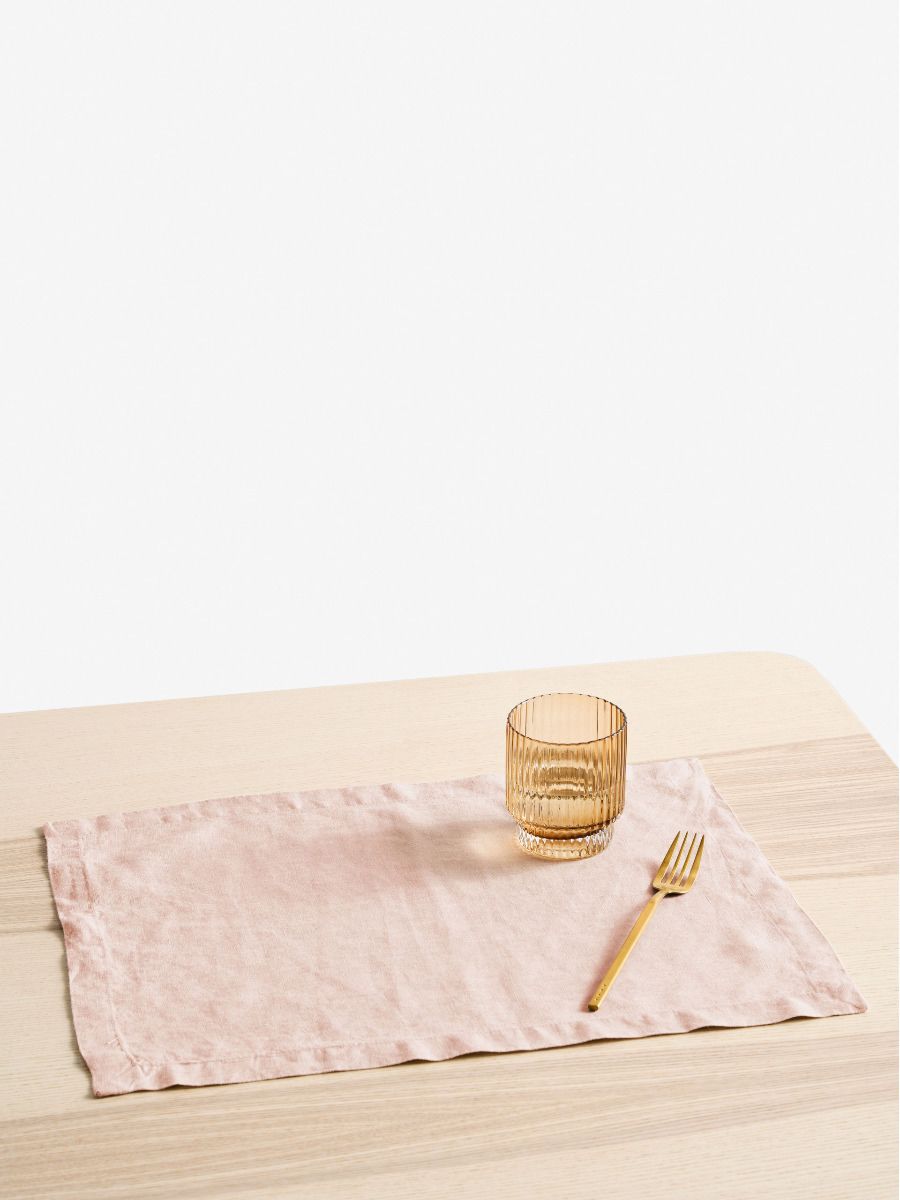 Powder Pink Linen Table Placemat Set-0
