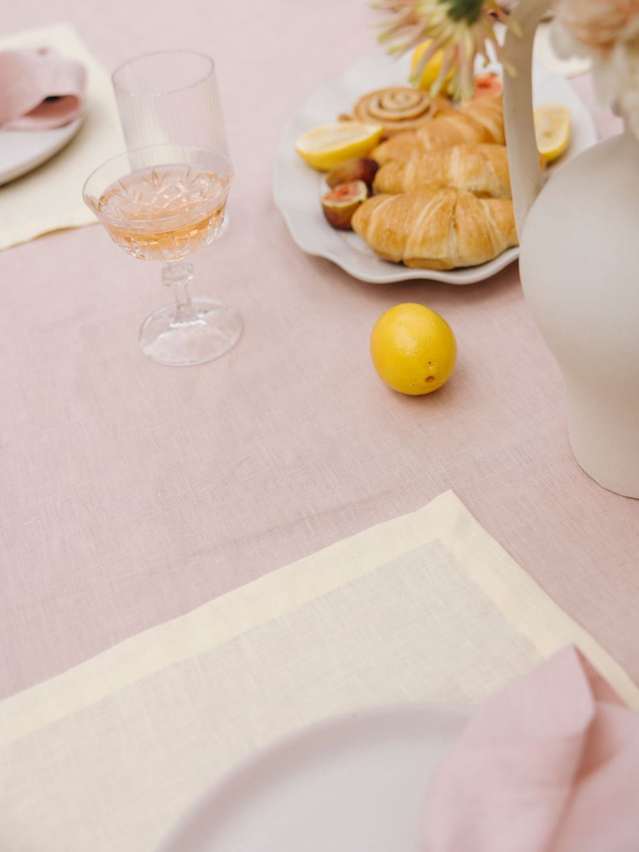Butter Yellow Linen Table Placemat Set-3