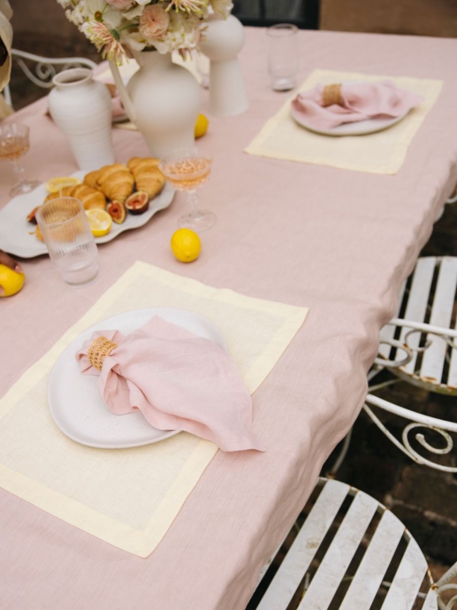 Dusty PInk Linen Napkin Set-4