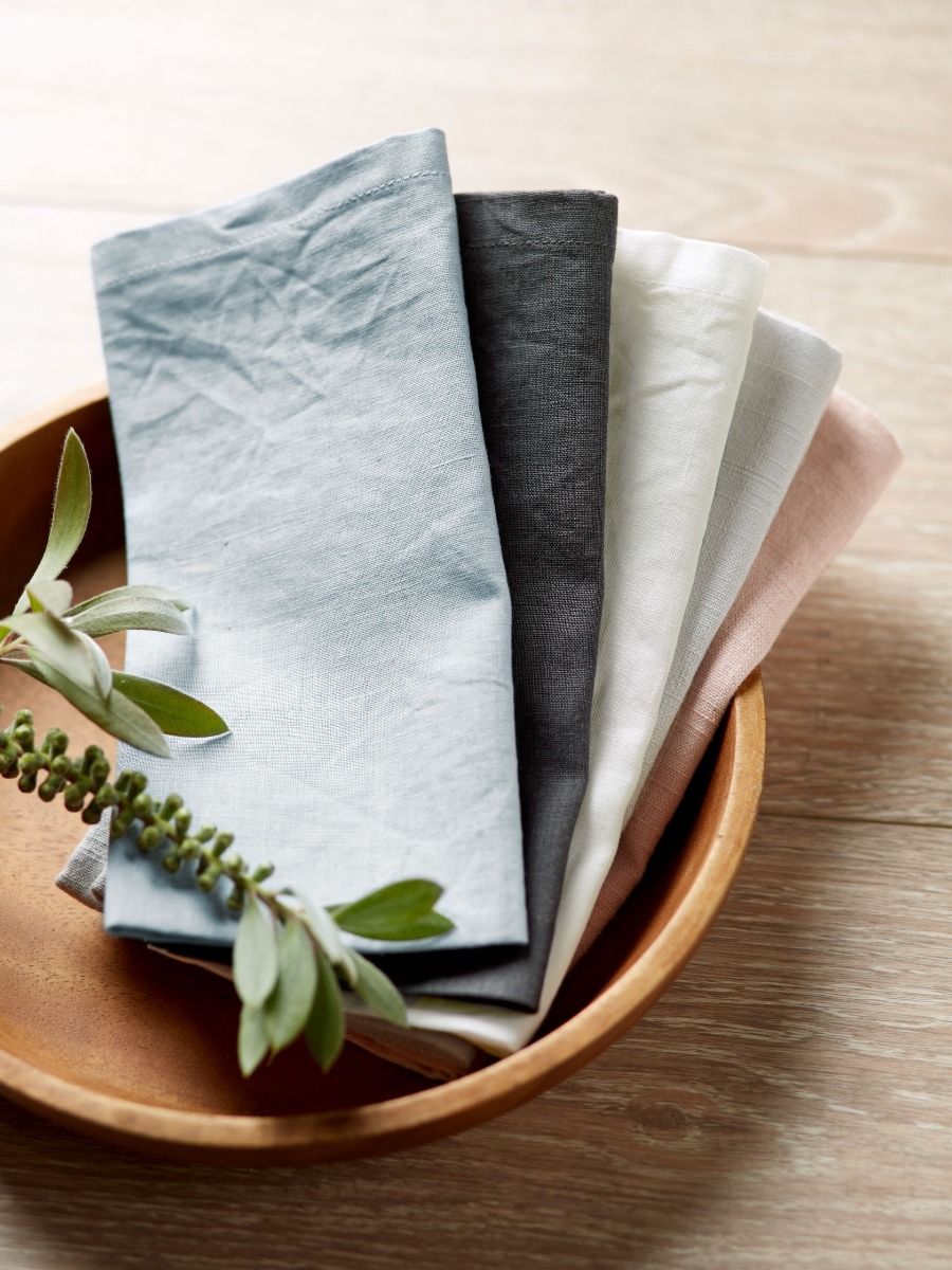 White Linen Napkin Set-3