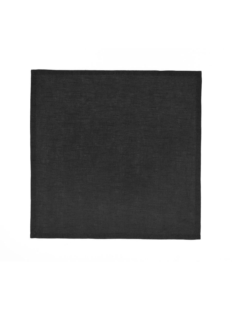Black Linen Napkin Set-2