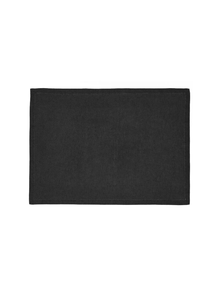 Black Linen Table Placemat Set-2