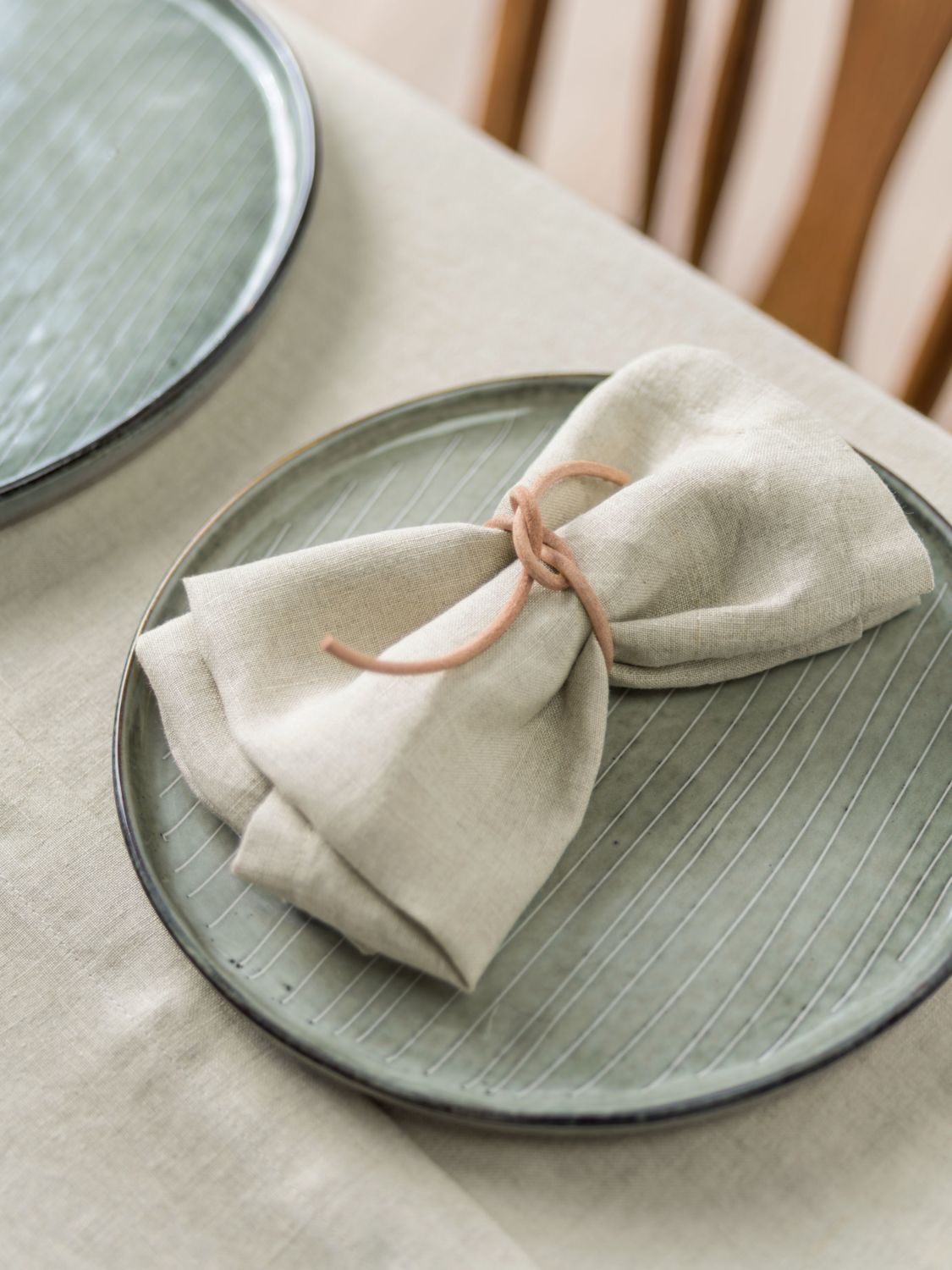 Beige Linen Napkin Set-0