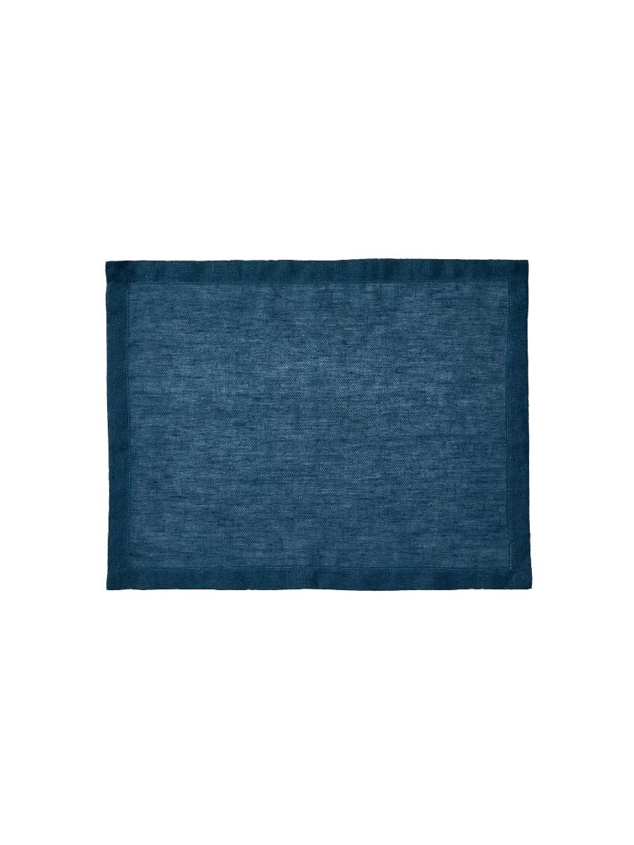 Navy Blue Linen Table Placemat Set-0