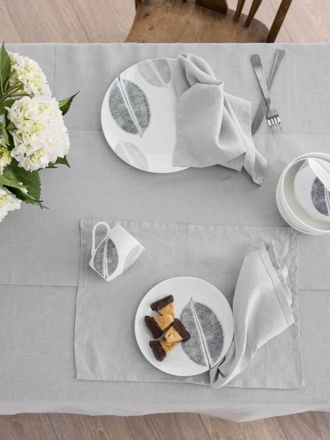 Silver Grey Linen Table Placemat Set-0