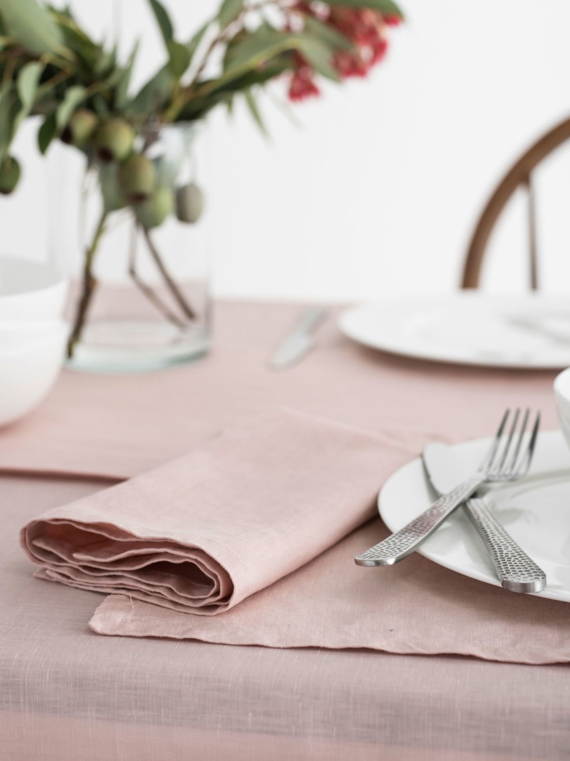 Dusty PInk Linen Napkin Set-0