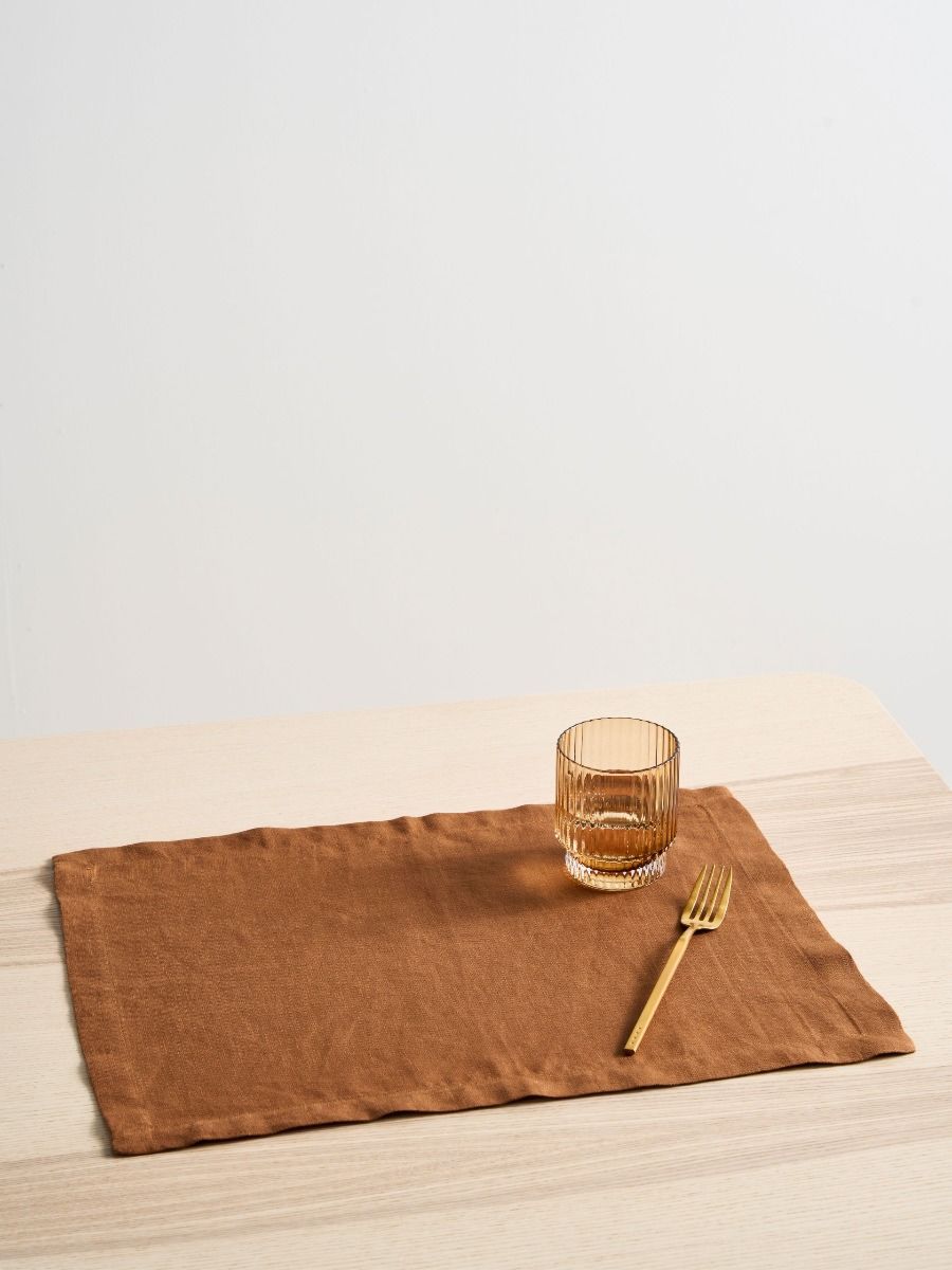 Brown Linen Table Placemat Set-0