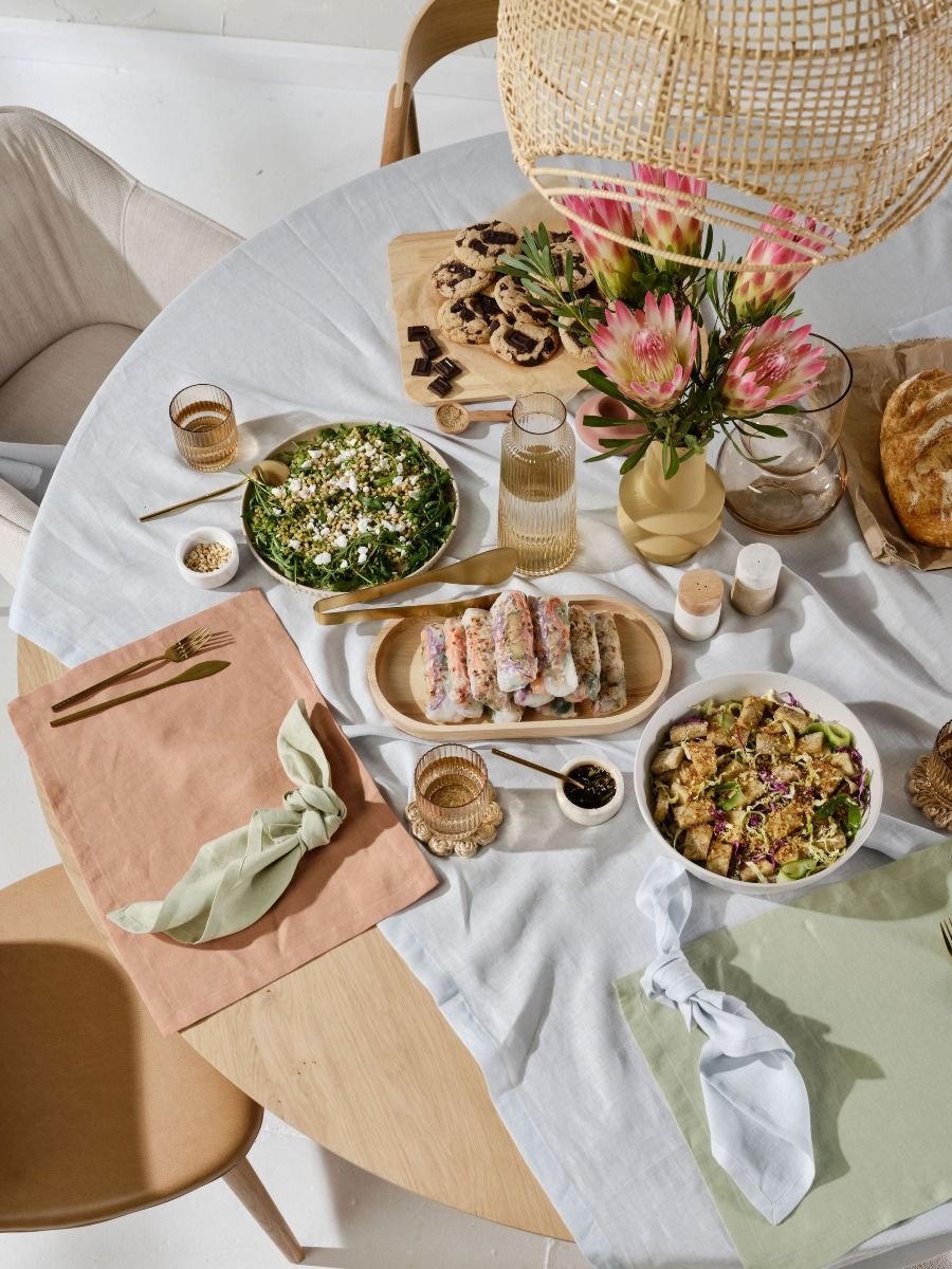 Sage Green Linen Table Placemat Set-1
