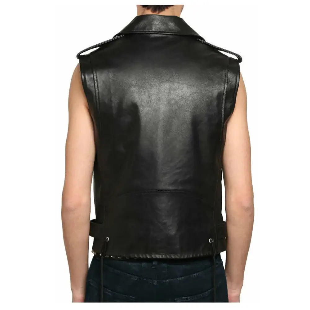 Men’s Leather Motorcycle Club Vest-1