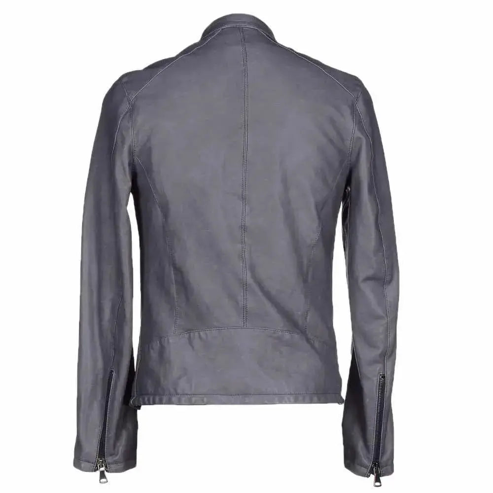 Men’s Leather Slim Fit Motorcycle Jacket-1