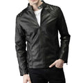 Men’s Studded Biker Tab Collar Leather Jacket-0