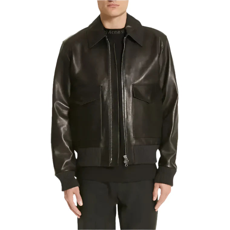 Men’s Black Leather Jacket – Classic Style-0