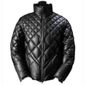 Men’s Black Leather Puffer Jacket – Leather Down Jacket-0