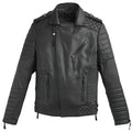 Men’s Black Leather Motorcycle Riding Jacket-0
