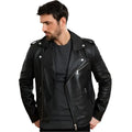 Men’s Black Quilted Leather Perfecto Jacket-0