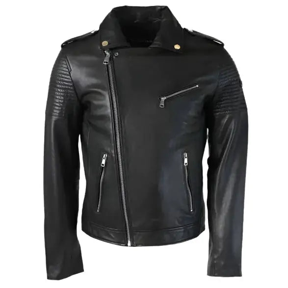 Men’s Black Quilted Leather Perfecto Jacket-1
