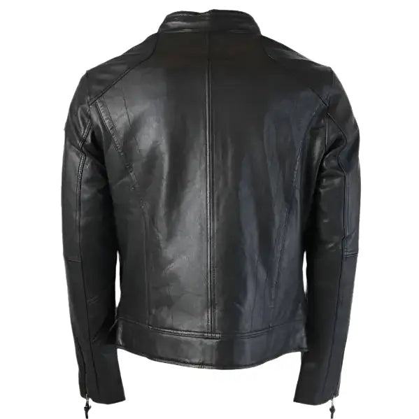 Men’s Black Quilted Leather Perfecto Jacket-2