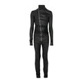 Men’s Black Slim Fit Leather Jumpsuit-0