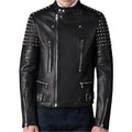 Men’s Black Studded Leather Jacket-0