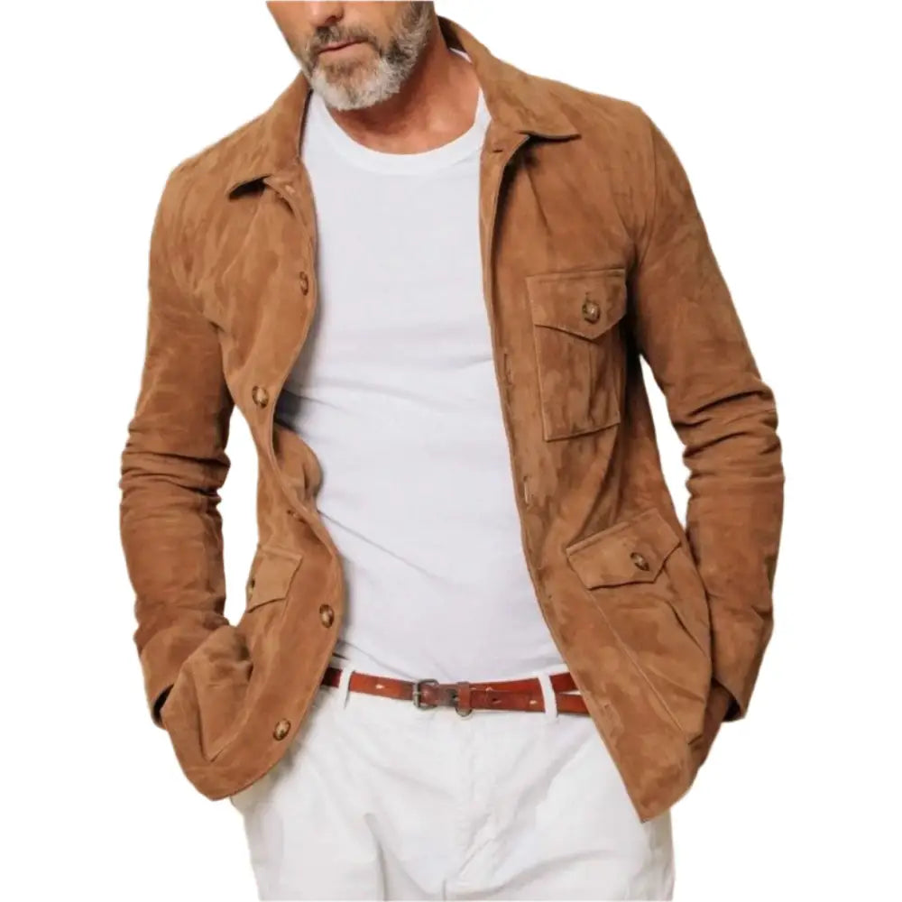 Men’s Brown Suede Field Jacket-0