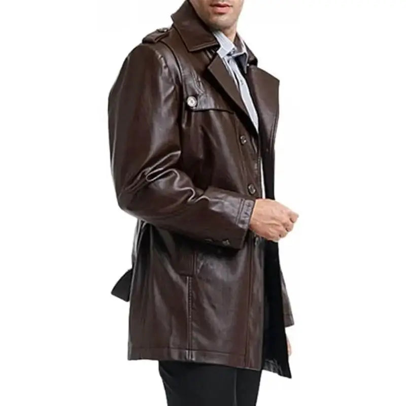 Men’s Brown Motorcycle Leather Jacket-4