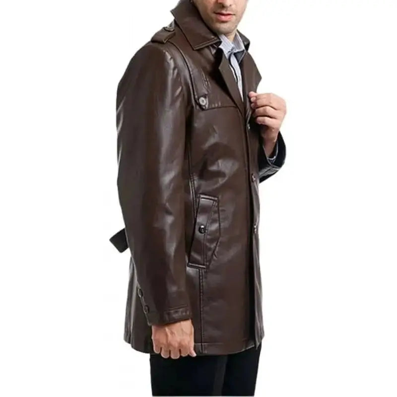 Men’s Brown Motorcycle Leather Jacket-3