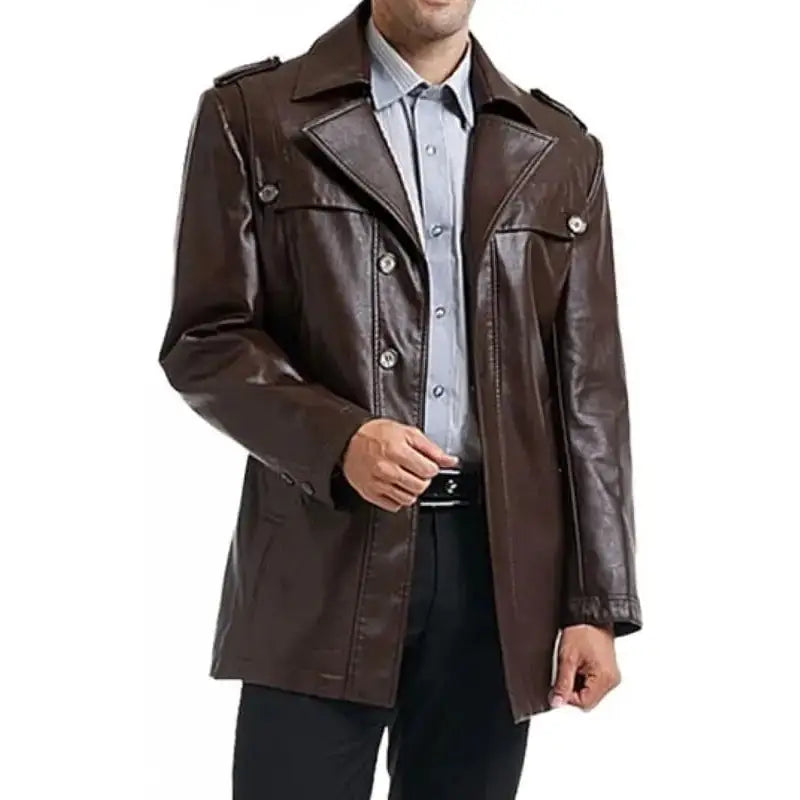 Men’s Brown Motorcycle Leather Jacket-1